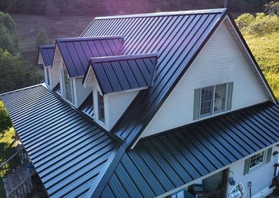 dark, modern metal roofing